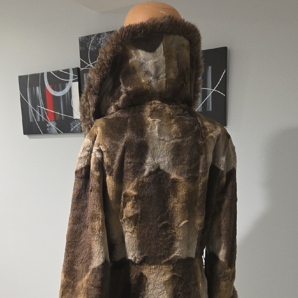 Vintage Teddy Jacket Brown and Tan Plush Outerwear Faux Fur - Picture 6 of 9